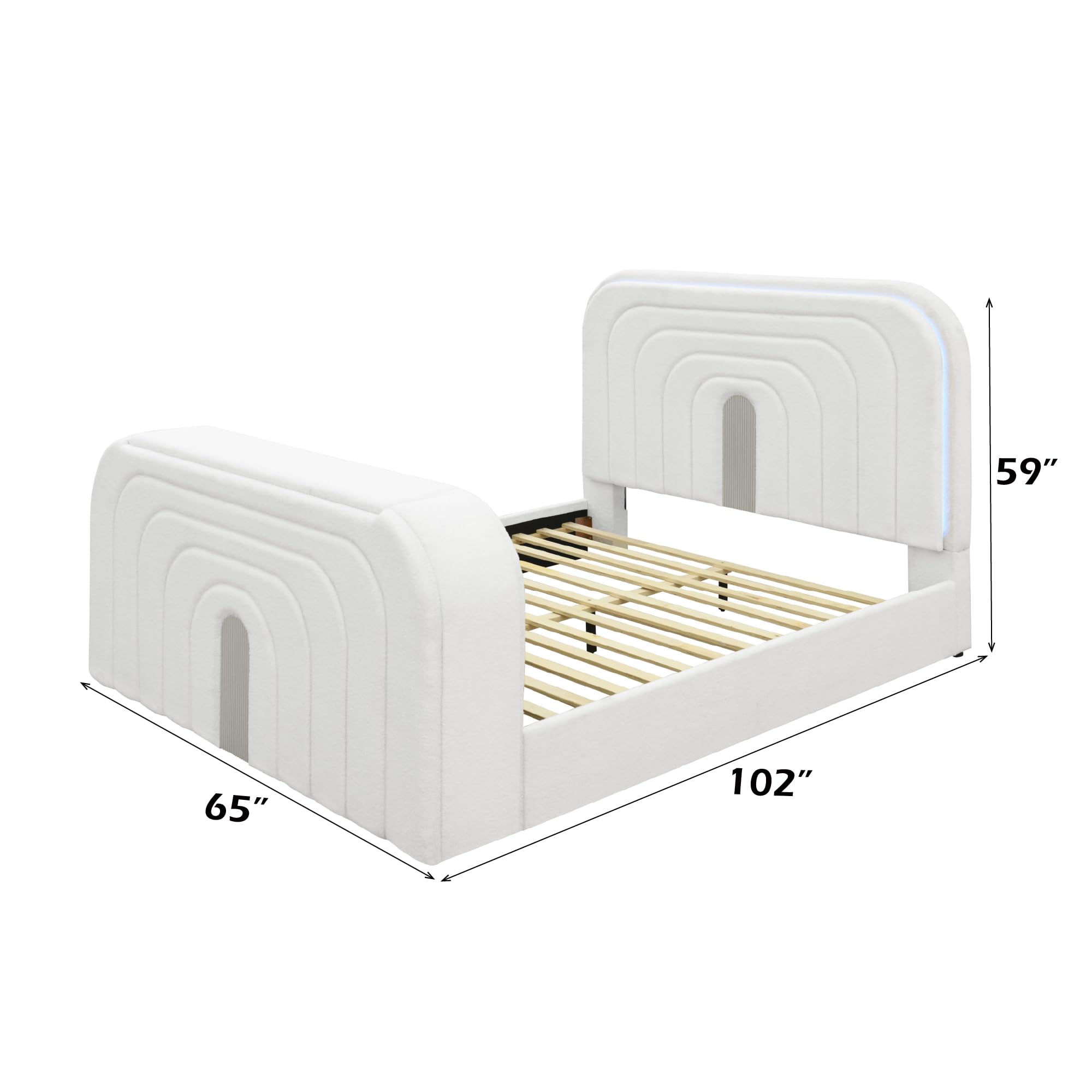 Amazon.com: Acme Shelyn Queen Bed w/Fireplace in White Teddy